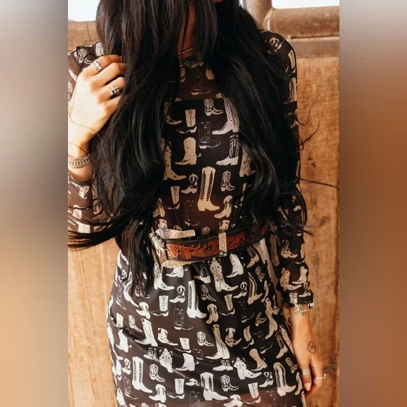 Boot Scootin’ Mesh Dress - Picture 5 of 10